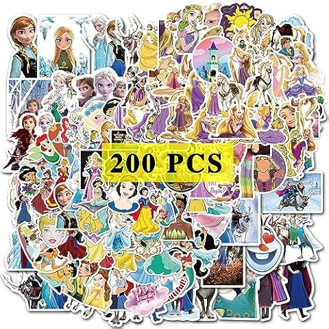 GTOTd Princess 200Pcs Vinyl Stickers Cover