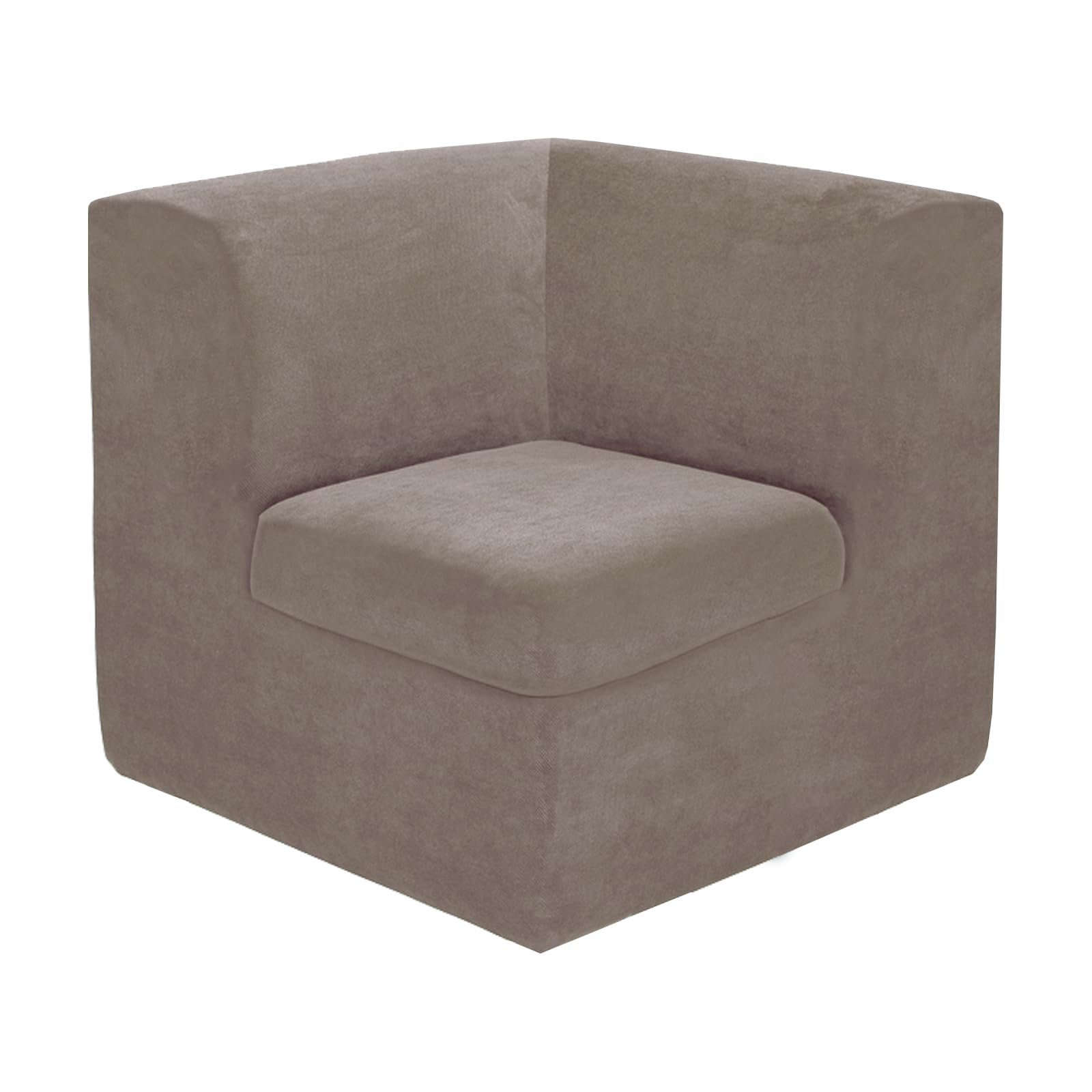 KYJSW L Shape Corner Sofa Cover Stretch Velvet Sectional Couch Covers 1/5/6/7 Seater Sofa Slipcovers Soft Non-Slip Furniture Protector (Grey brown,1 Seat-C 2 PCS)
