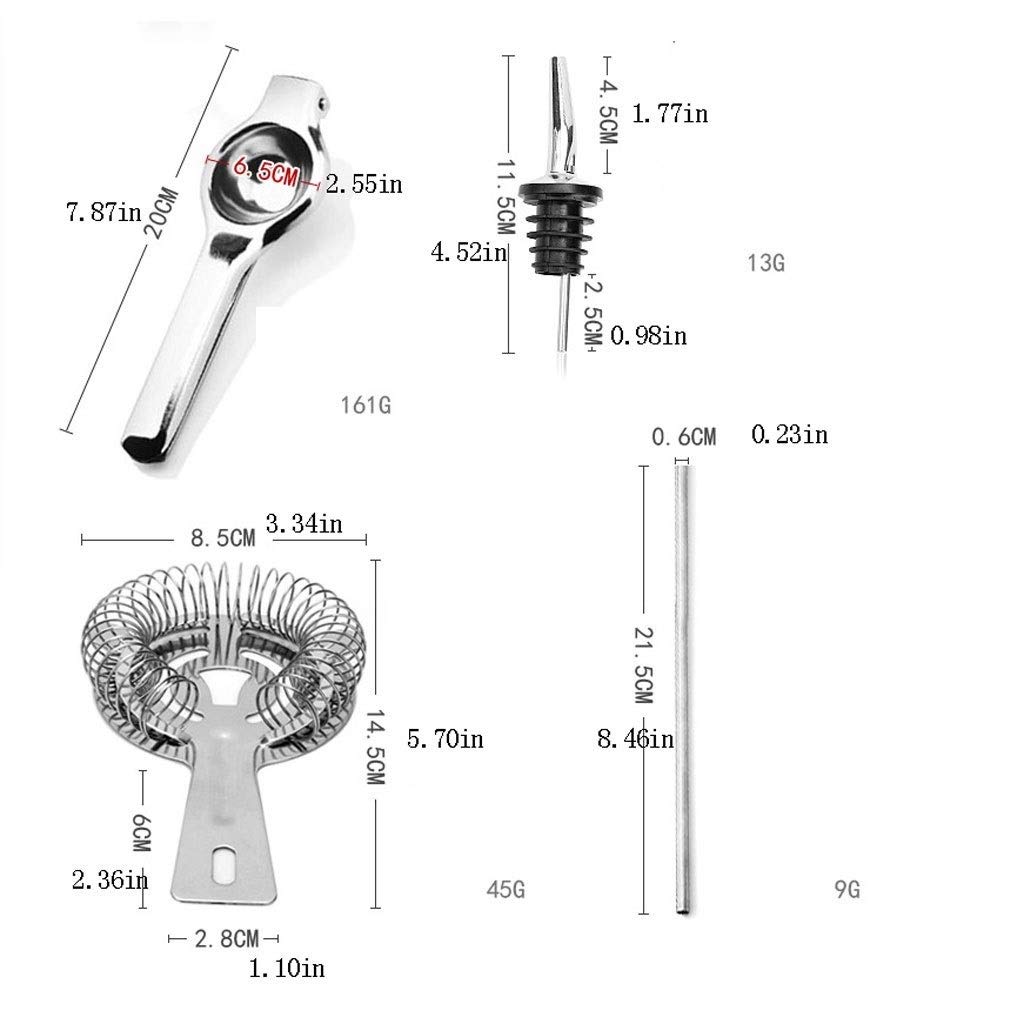 Barman Kit Bar Set, 16 pezzi in acciaio inox Cocktail Shaker Bar Tools, con display rotante stand e Bartending libretto, Home Bar strumenti for una Splendida esperienza Drink di miscelazione Set Barma