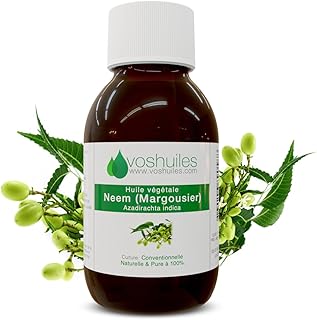 VOSHUILES - Huile Végétale de Neem (Margousier) - Produit Cosmétique Naturel - Âcre et Légèrement Soufrée - Soin Naturel pour la Peau et les Cheveux - 250ml