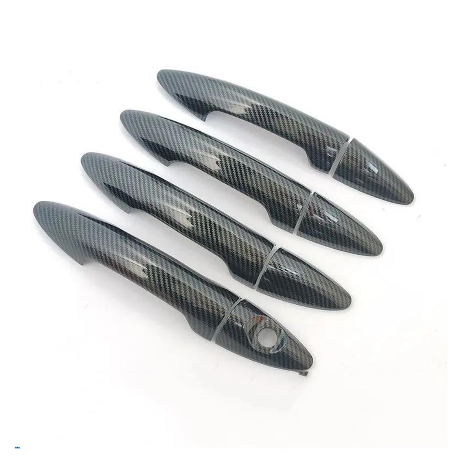 KJHOPY Glossy Black Carbon Fiber Car Door Handle Cover Decor Trim Stickers Styling for Kia for Rio 3 K2 2011-2016(Style 1)