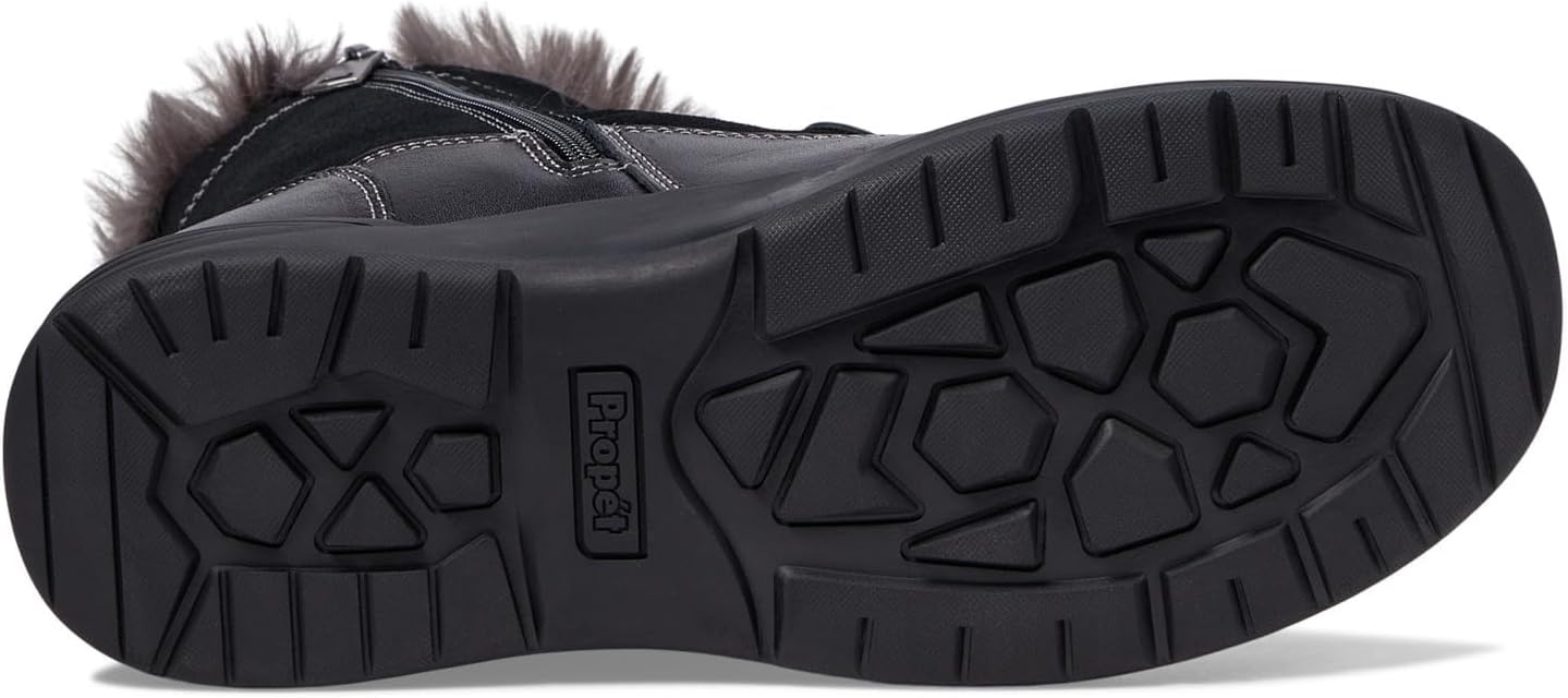 Propet Womens Dulcie Zippered Winter Casual Boots Ankle Low Heel 1-2" - Black