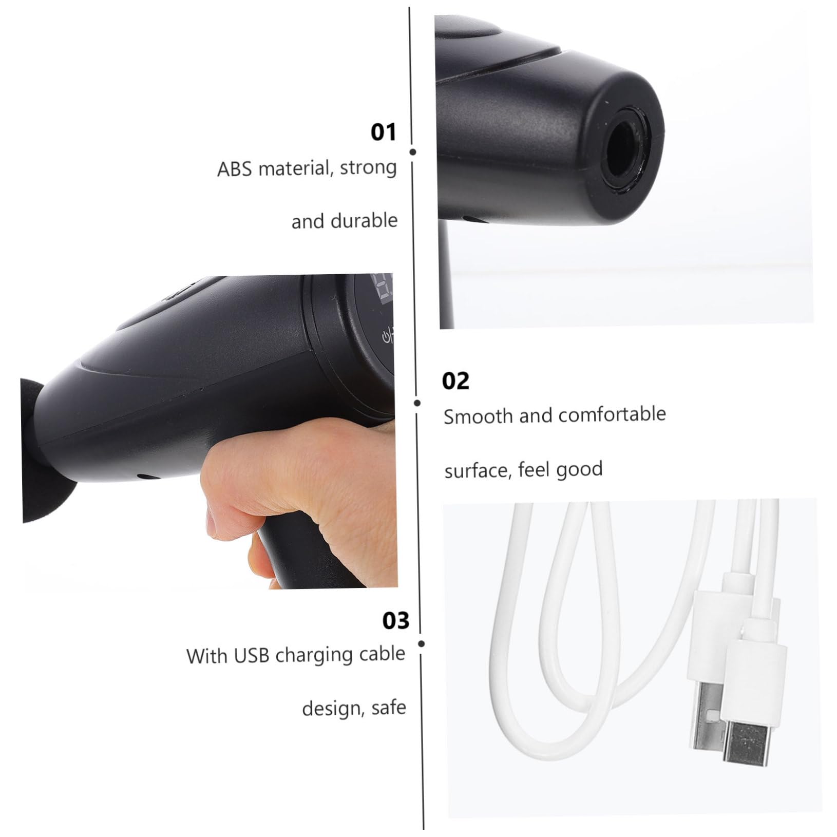 Ipetboom Masajeador de Percusión Eléctrico Masajeador Muscular 6 Niveles de Ajuste Motor de 3200 Rpm Relajación Muscular Casa Oficina Viaje