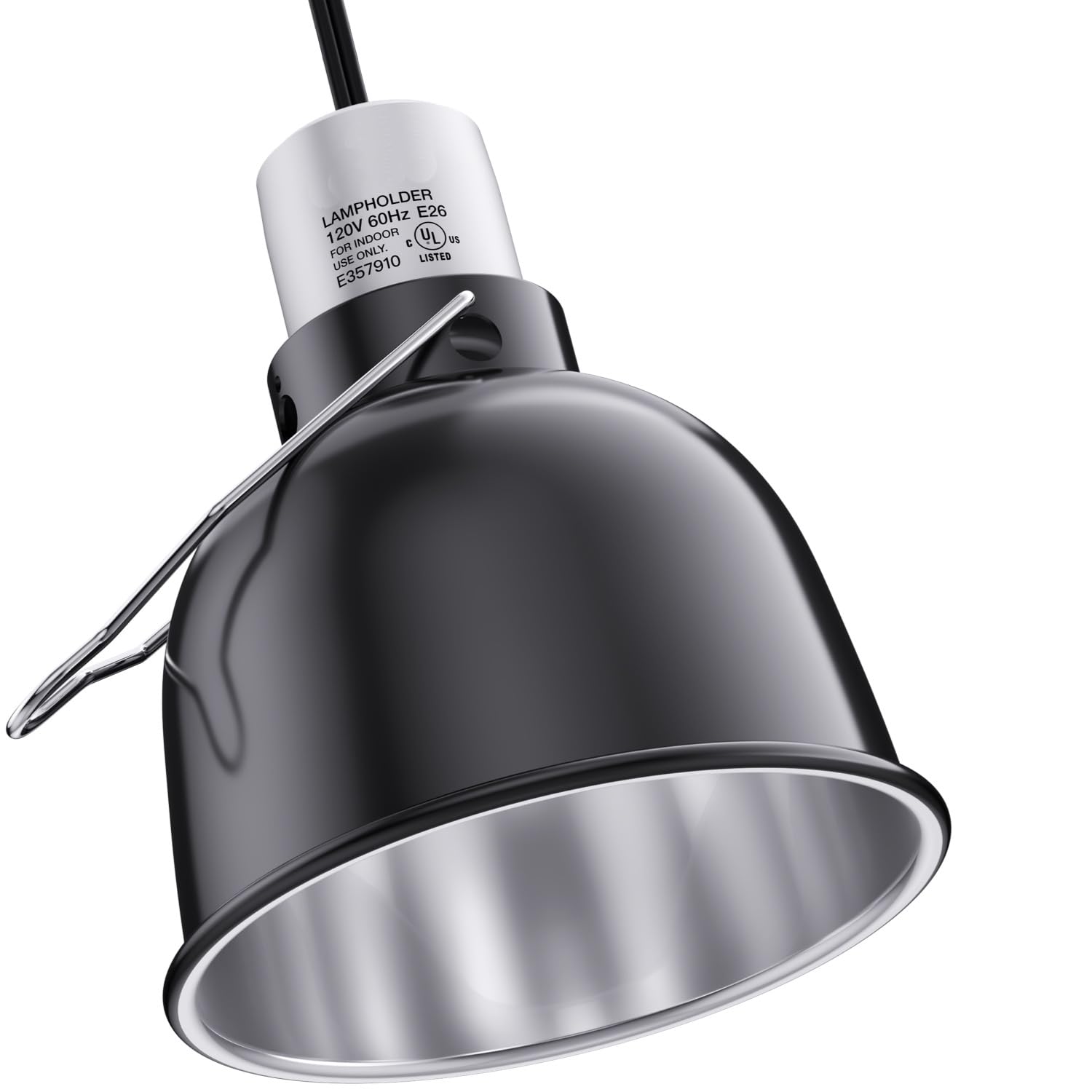 Reptile Light Fixture – 5.5'' Dome Lamp with Ceramic Socket, Reptile Heat Lamp Fixture for Heat Emitter & Basking Bulbs, for Bearded Dragon, Snake, Chameleon, Turtle & Terrarium Tank Accessories