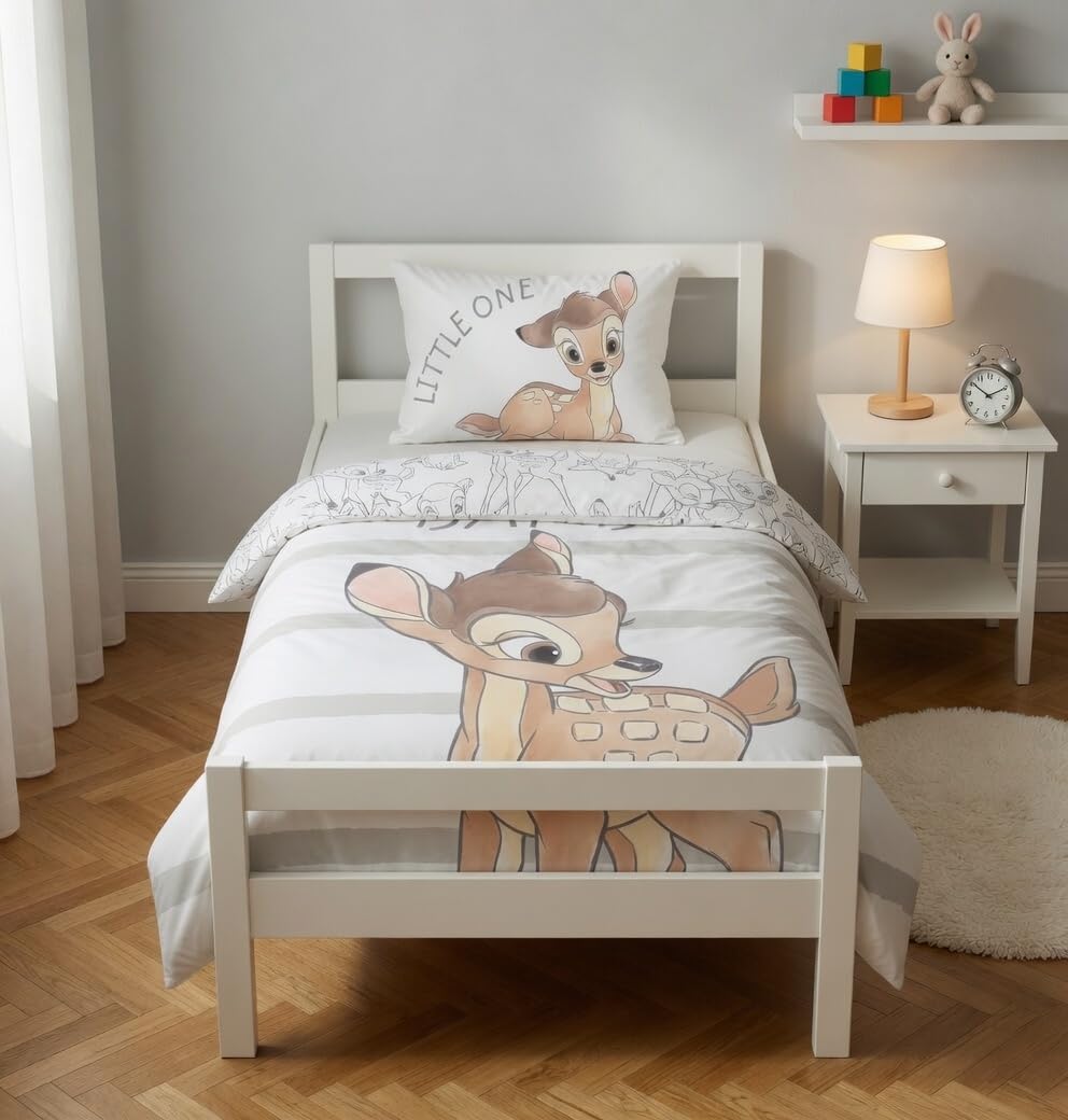 Disney Bambi Parure de lit pour bébé 100 x 135 cm + 40 x 60 cm en Coton