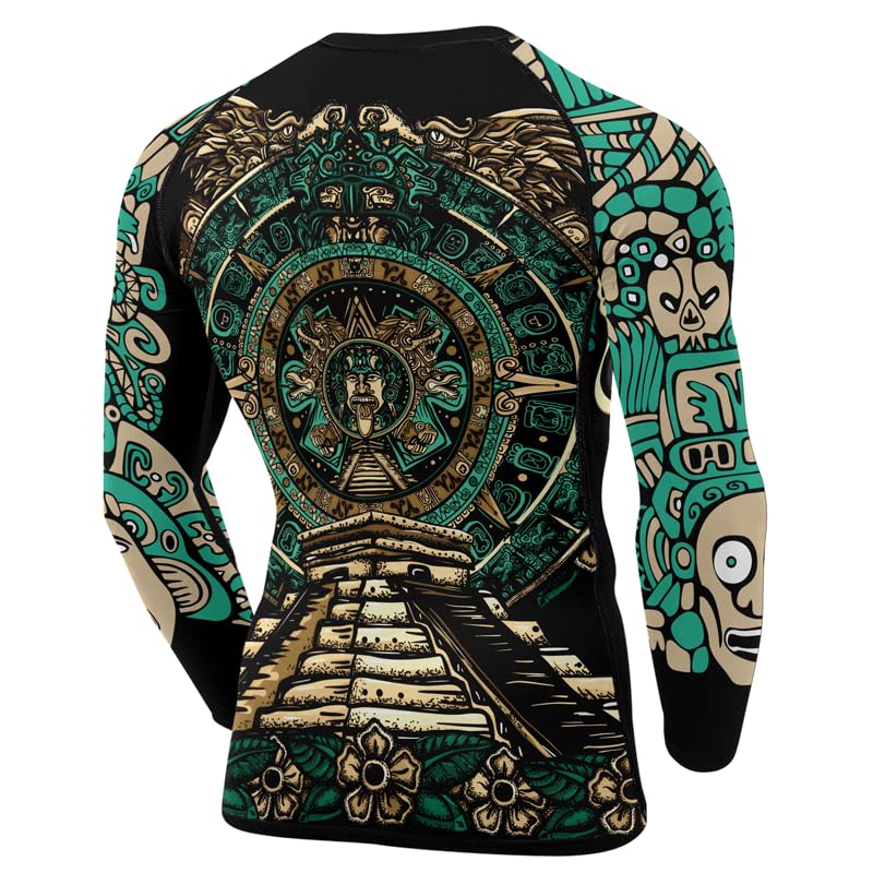 Aztec Rash Guard Shirt Long Sleeves Baselayer Performance Fit Compression MMA BJJ Jiu-Jitsu Workout Rash Guard3