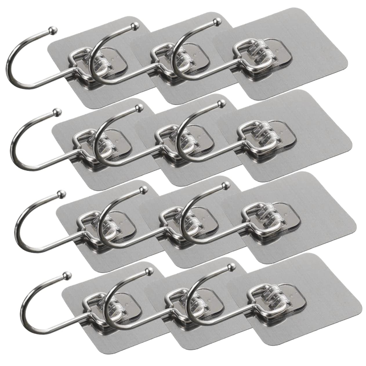 VASDEV 20 piezas Gancho autoadhesivo que no deja marcas Perchas para ropa de niños Perchas transparentes Sombrero Percha de pared Pequeños tréboles de metal Ganchos de pared Ganchos de pa