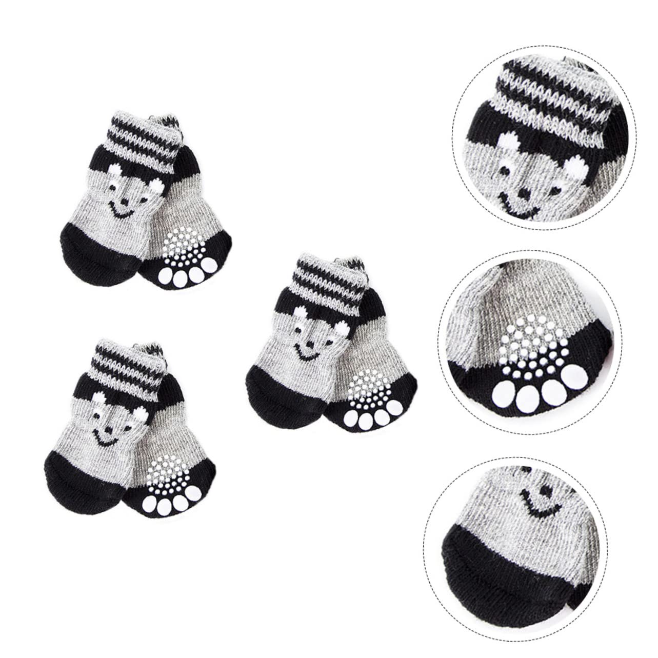 Kisangel 9paare rutschfeste Hundesocken Für Kleine Hunde Gemütliche Baumwollsocken Für Indoor-pfotenpflege Anti-rutsch Design Süße Motive Für Glattböden