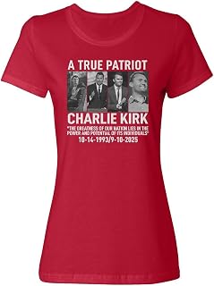 A True Patriot - Charlie Kirk Quote RIP Tribute Ladies' Crewneck T-Shirt