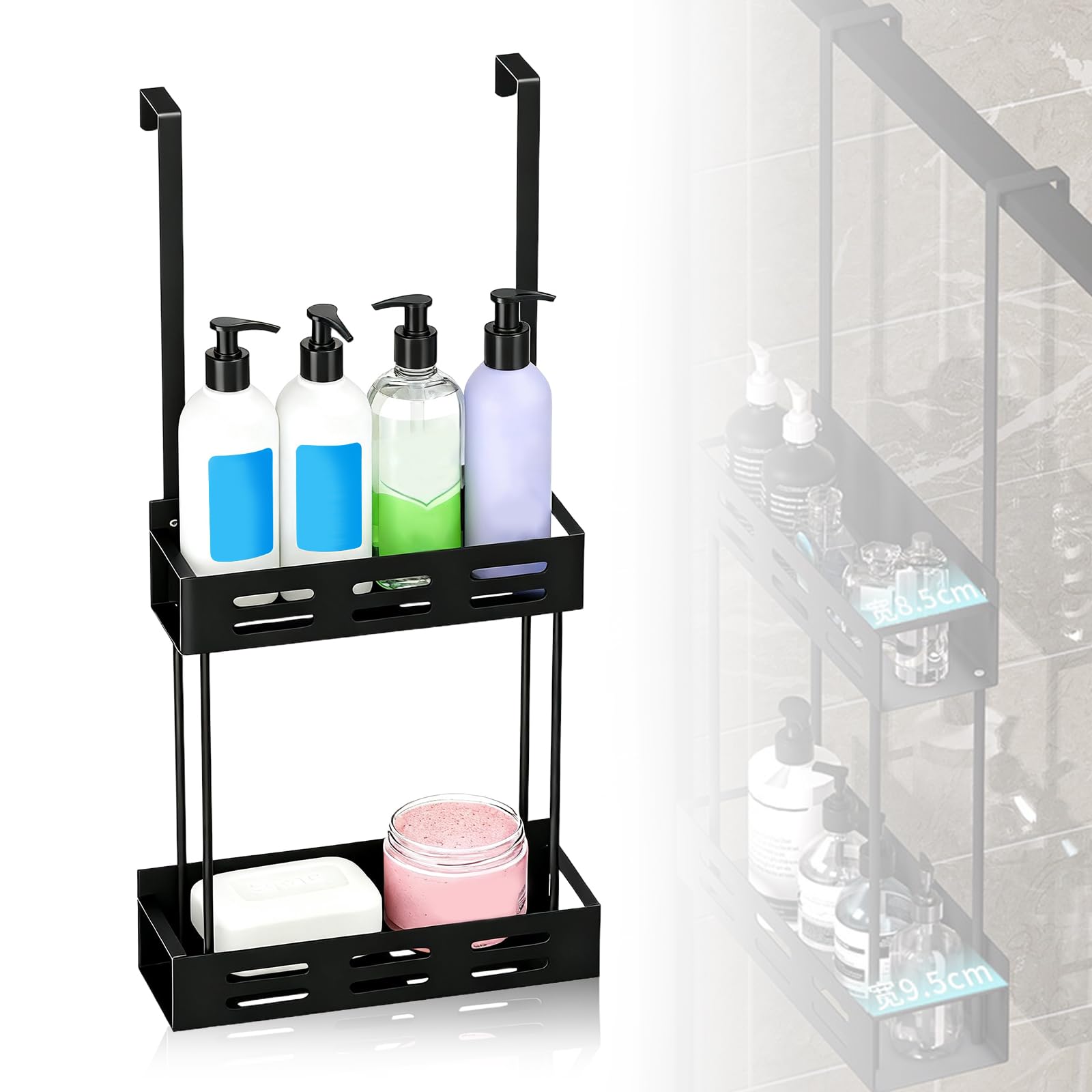 Support de shampoing et étagère de douche sans perçage pour rangement de salle de bain