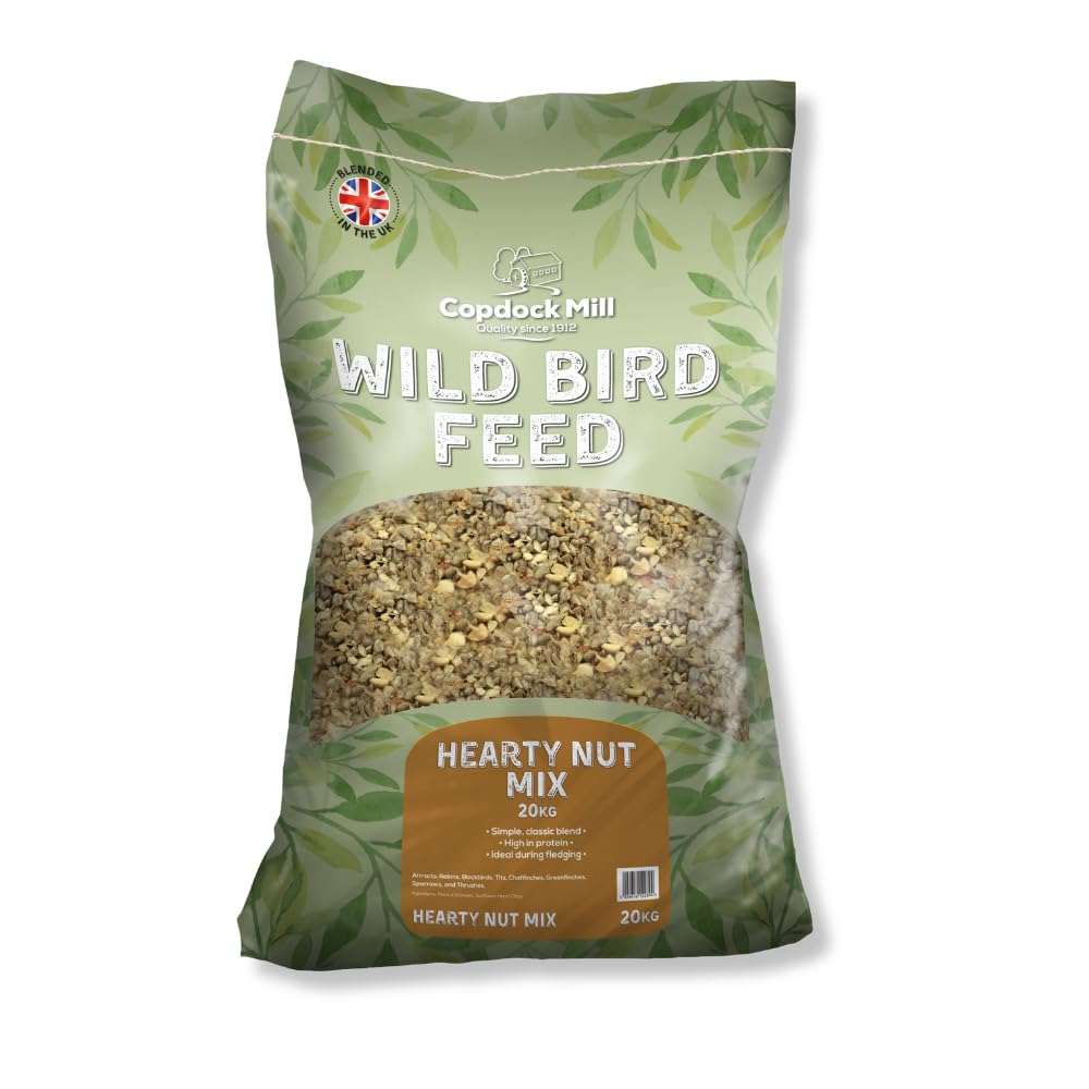 Copdock Mill Peanuts & Sunflower Hearts Bird Food 20kg - Hearty Nut Mix Bird Seed Blend with Sunflower Hearts and Peanuts for Wild Birds - High in Protein - Suitable for All Wild Bird Species