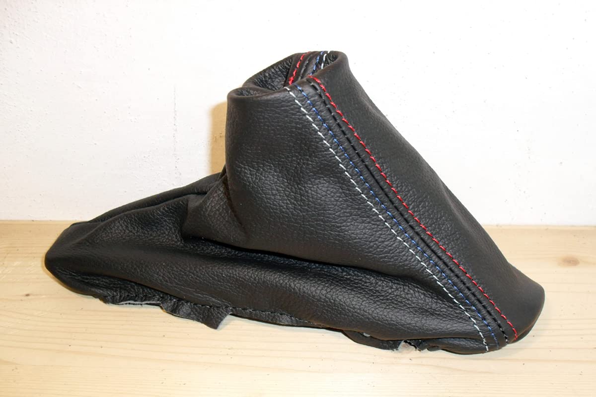 cuffia cambio e freno compatibili con E90 E91 vera pelle nera cuciture Sport