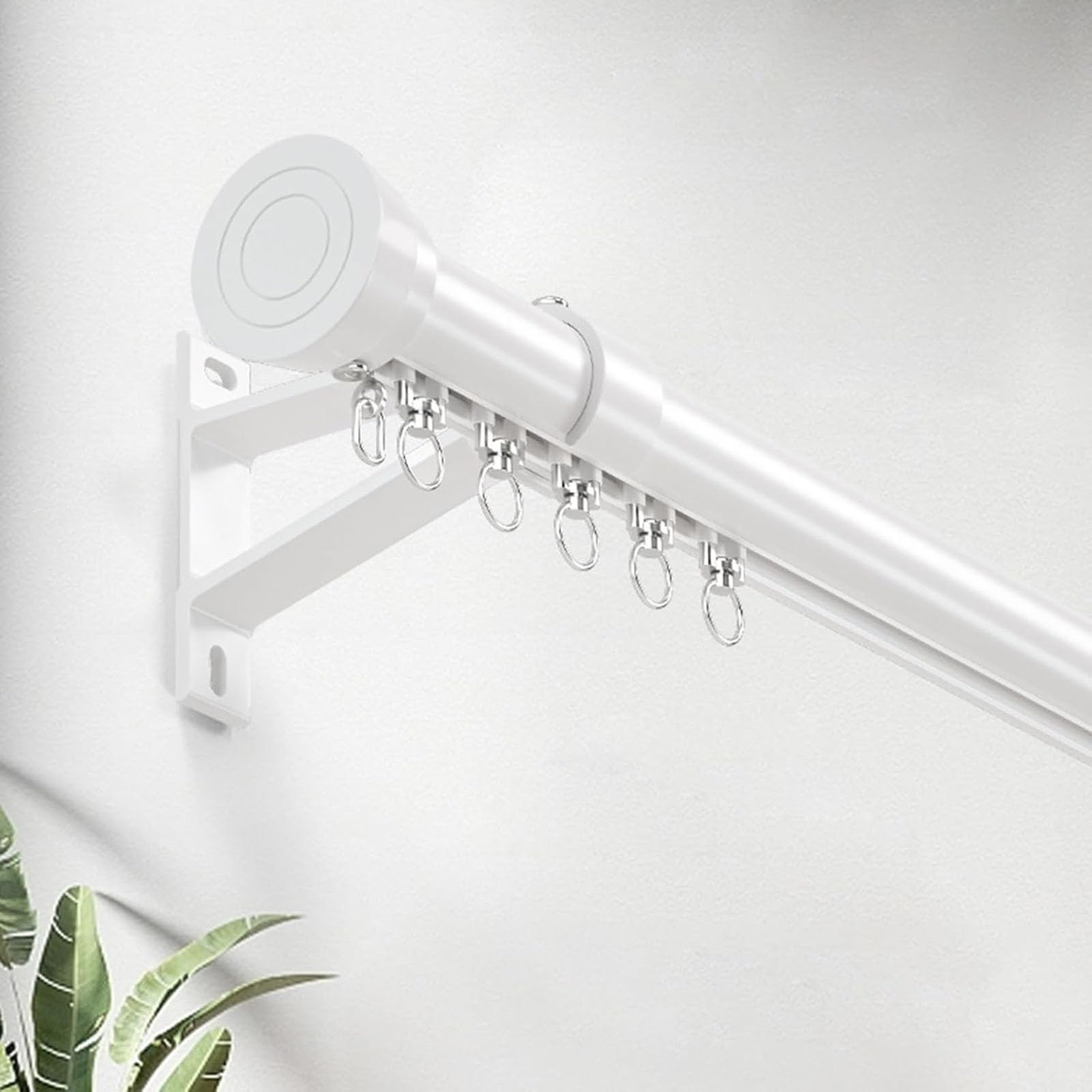 Canne da parete in alluminio di alta qualità, 5,2 m / 17.1ft, colore: bianco/nero, ideale per tende e divisori per camere, lunghezze da 1 a 8 m