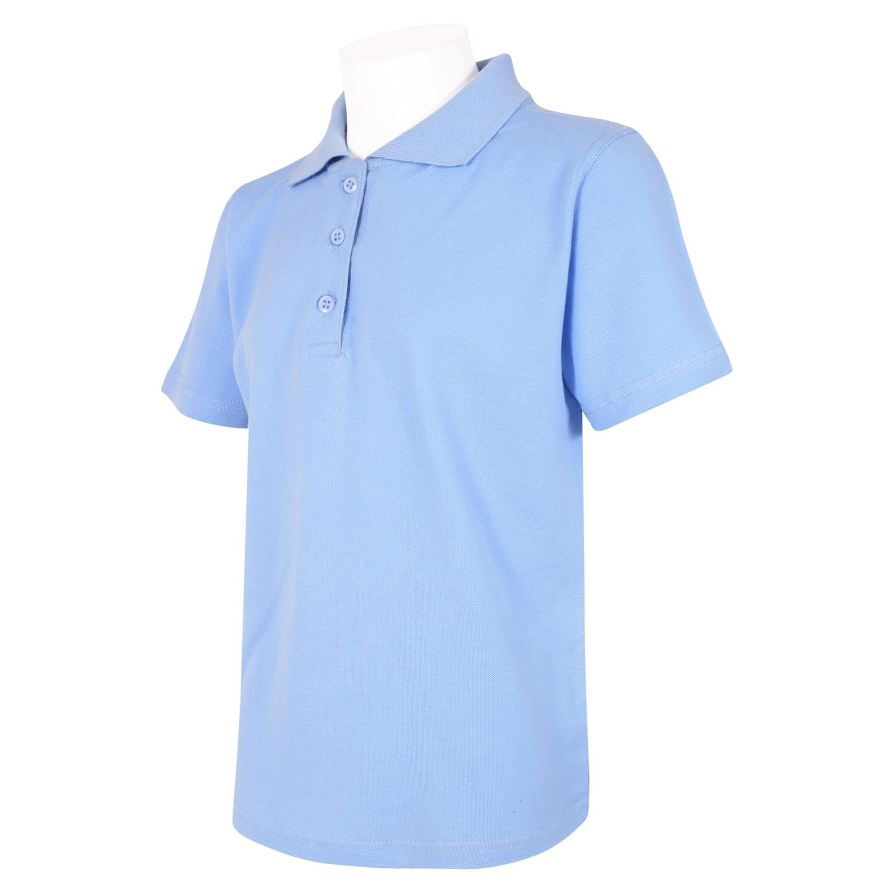 A2Z 4 Kids Niñas Niños Camisetas Polo Plain Verano Camisetas y Camisetas sin Mangas Moda Sensación Suave - PL Polo T Shirt Sky Blue 5 Pack 11-12
