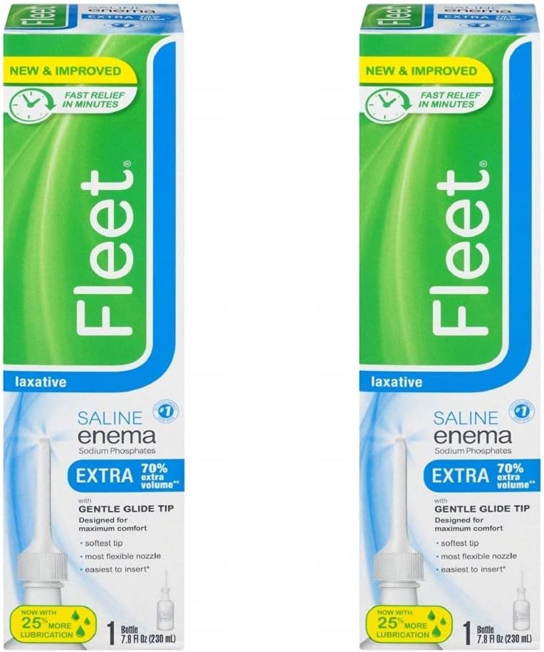 Fleet Saline Laxative Enema, (Packaging May Vary), 7.8 Fl.Oz (Pack of 2) : Health & Household