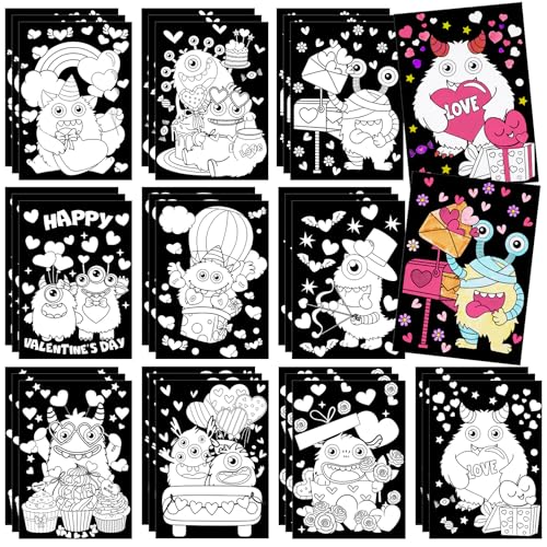 Affiches à colorier de la Saint-Valentin Zhanmai (lot de 30) pour loisirs créatifs