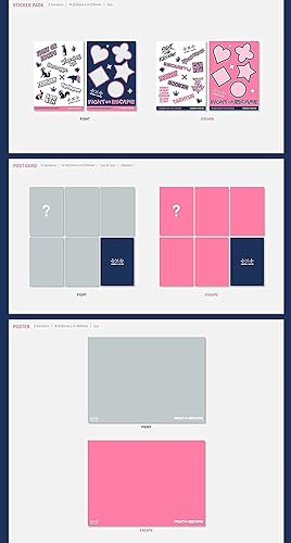 Miniatura 6 de TXT - The Chaos Chapter [Fight ver.] (2do álbum) Álbum+Pegatinas decorativas de Culturekorean, tarjetas fotográficas