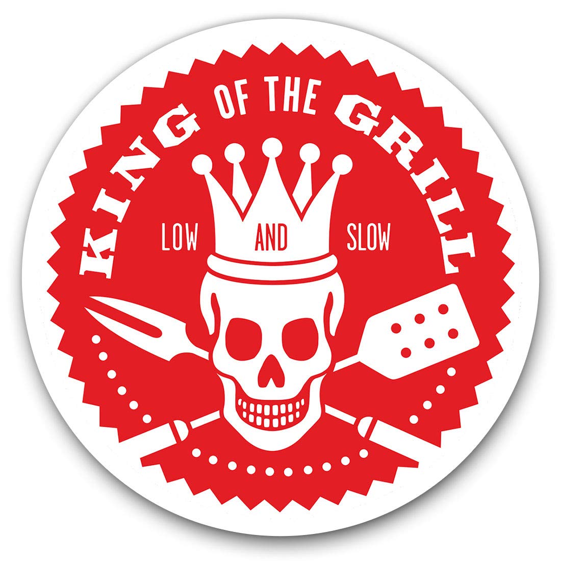 Destination Vinyl Ltd Bbq King Of The Grill Barbeque 5449 Vinyl Stickers (Set Of 2) 7.5Cm - Bbq King Of The Grill Barbeque #5449