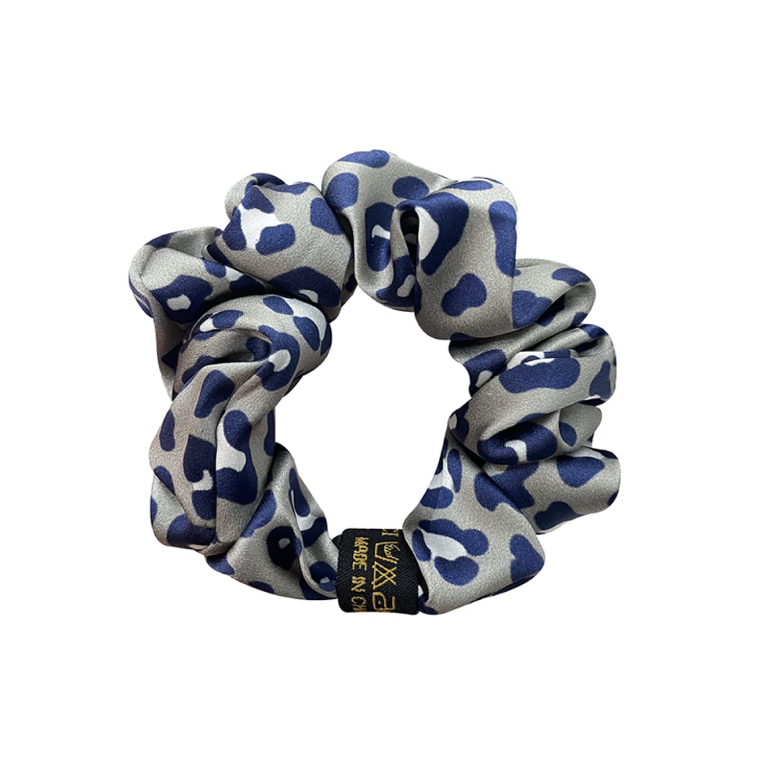 Pure Stain Silk elastyczna gumka do włosów Solid Leopard 3.5cm Scrunchies Scrunchie dla kobiet damskie gumki do włosów, pomarańczowy (niebieski)