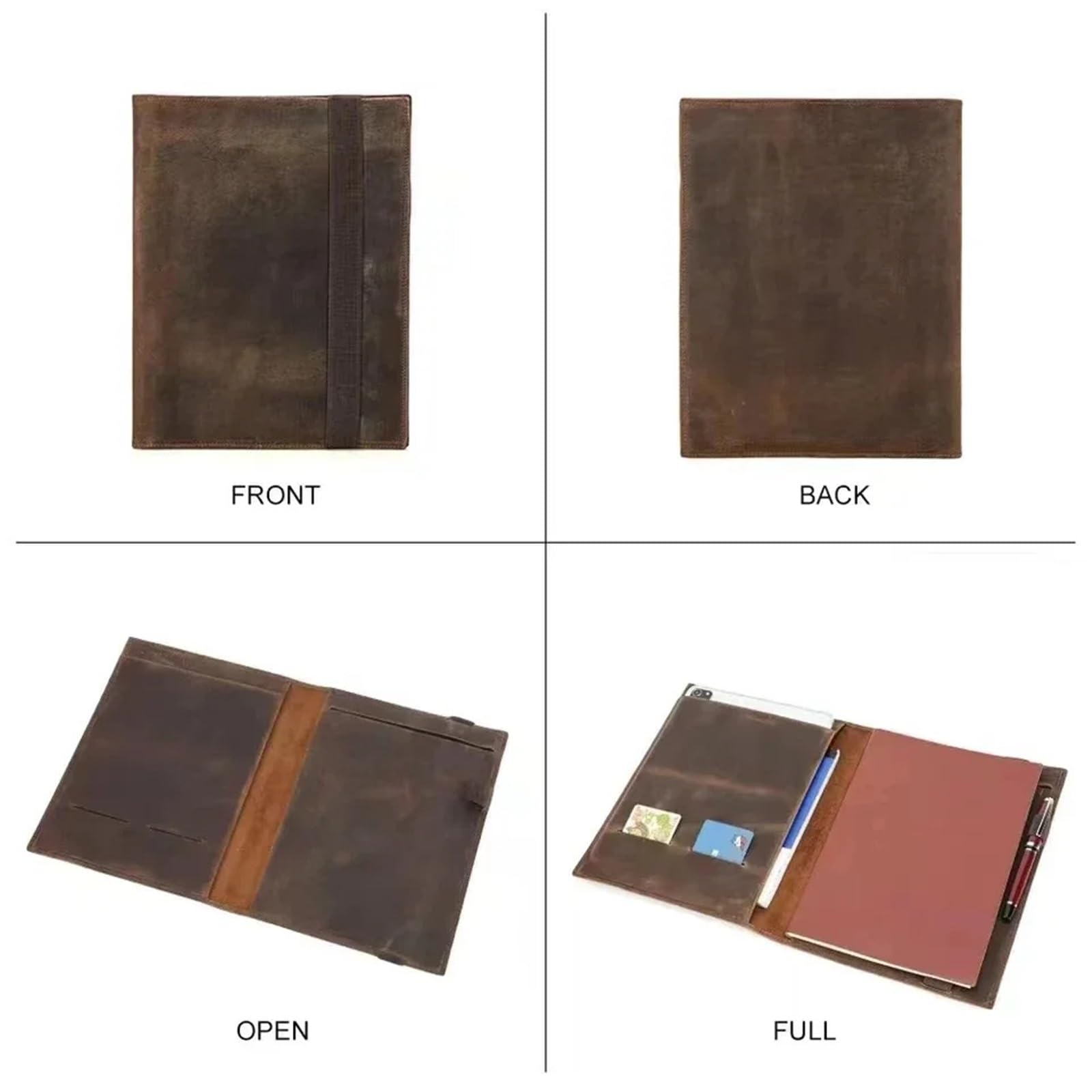 porta agenda in pelle Cartella portadocumenti A5/B5, copertina for libri, cancelleria aziendale, organizer for contratti in pelle(Coffee-b5)