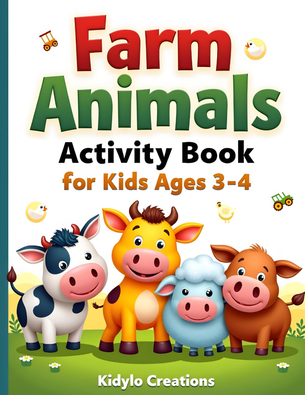 Farm Animals Activity Book for Kids Ages 3–4: Mazes, Matching, Counting and Fun Preschool Games (Preschool Activity Books)