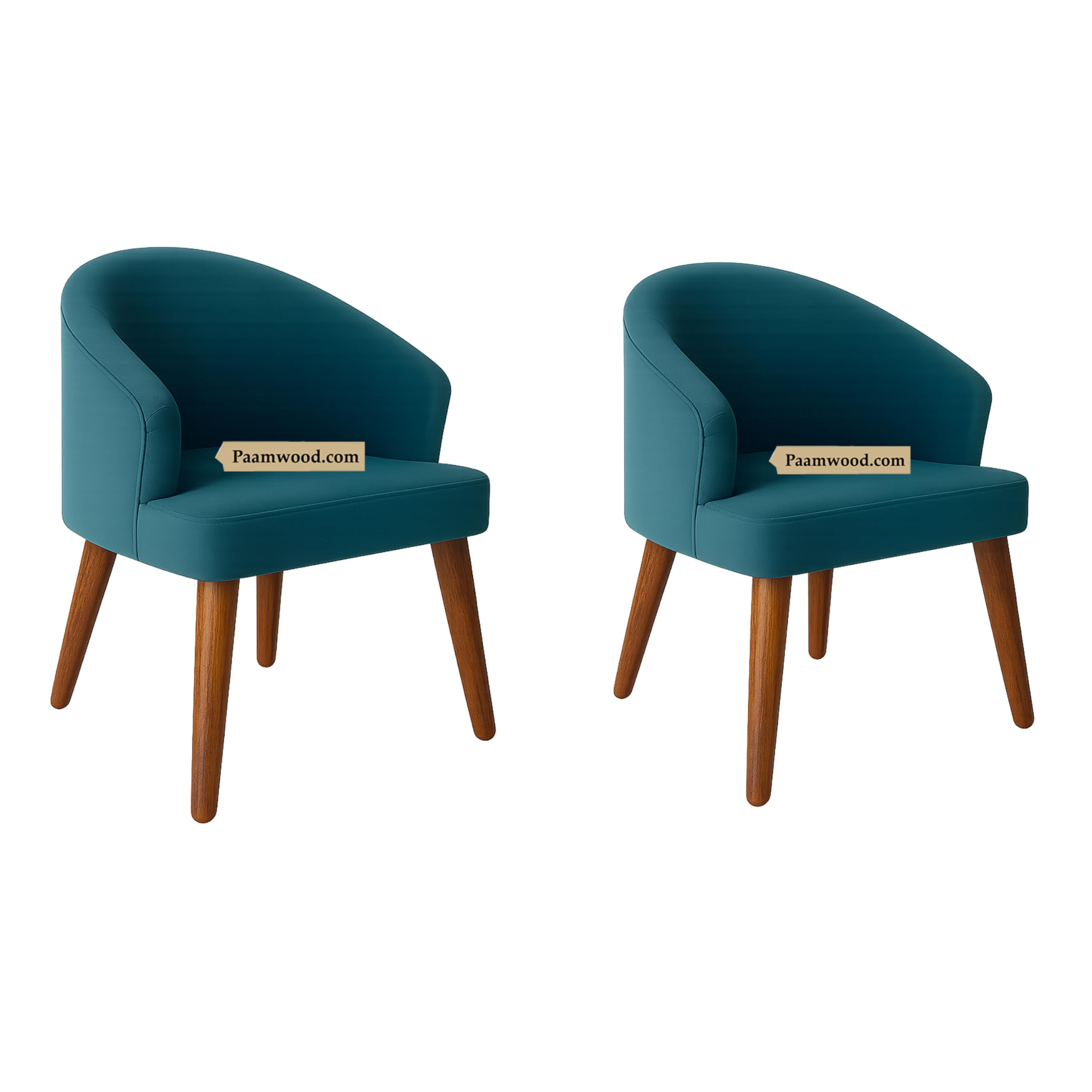 PAAM WOOD Upholstery Barrel Arm Chair with Soft Serenity Suede Fabric for Dining Room, Living Room, Bedroom, Cafe, or Restaurant with Comfortable & Stylish | Sea Blue Set of 2-image-10