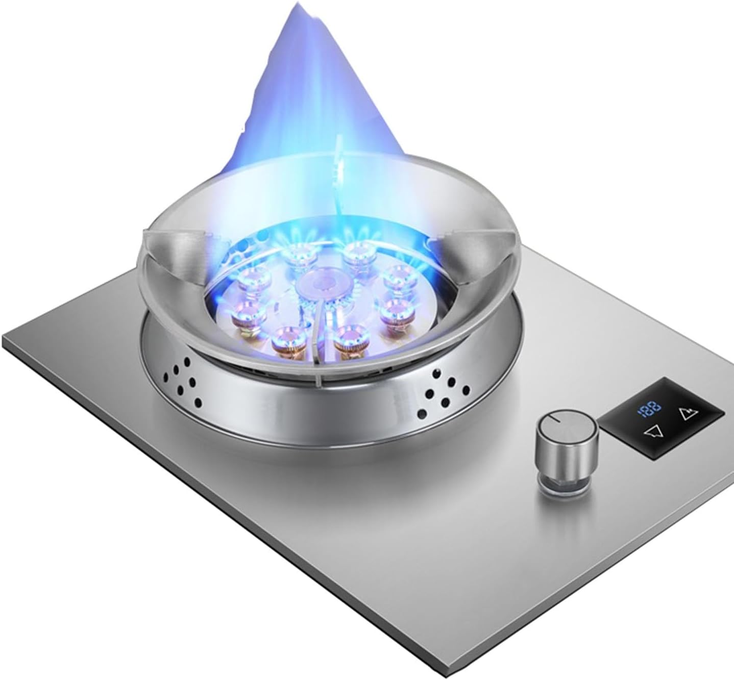 Estufa a Gas de 32 cm con 1 Quemador, Panel de Vidrio Templado
