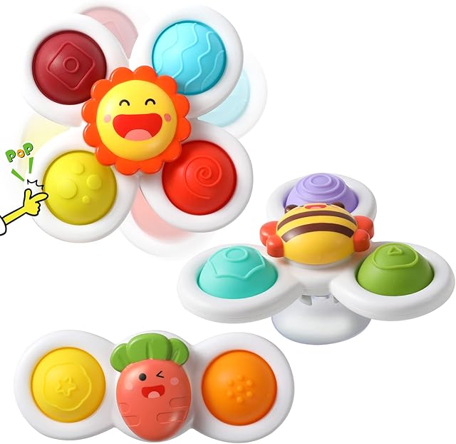 FWZXBK Suction Cup Spinner Toys for 1-5 Year Old Boys Girls,Suction Cup for Babies, Sensory Toys Bath Toys Travel Toys Gifts for Toddlers 1-3 Year Old