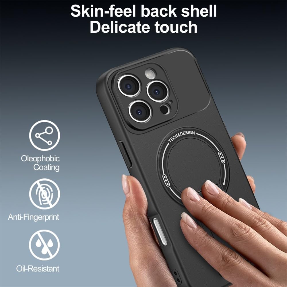 Generic Cover Compatibile con iPhone 13 Pro (Arancione) Cover posteriore rigida con supporto laterale in silicone rigido