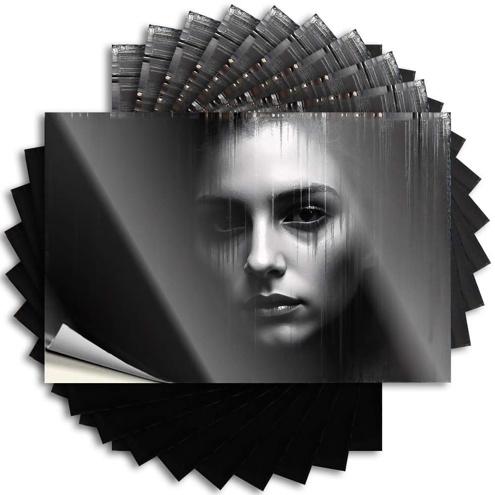 Guest Helmet Bumper | A Black-and-White Portrait with Dramatic Lighting. Cute for Boys Decor(12X18CM)