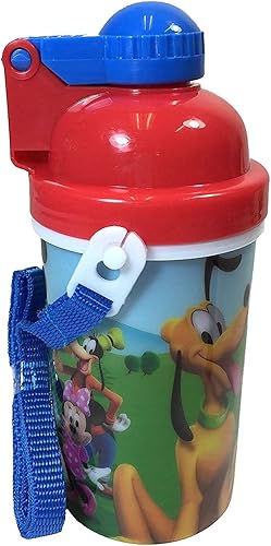 Miniatura 3 de MM Botella de agua Mickey Mouse de 12 onzas con tapa emergente y correa para el hombro