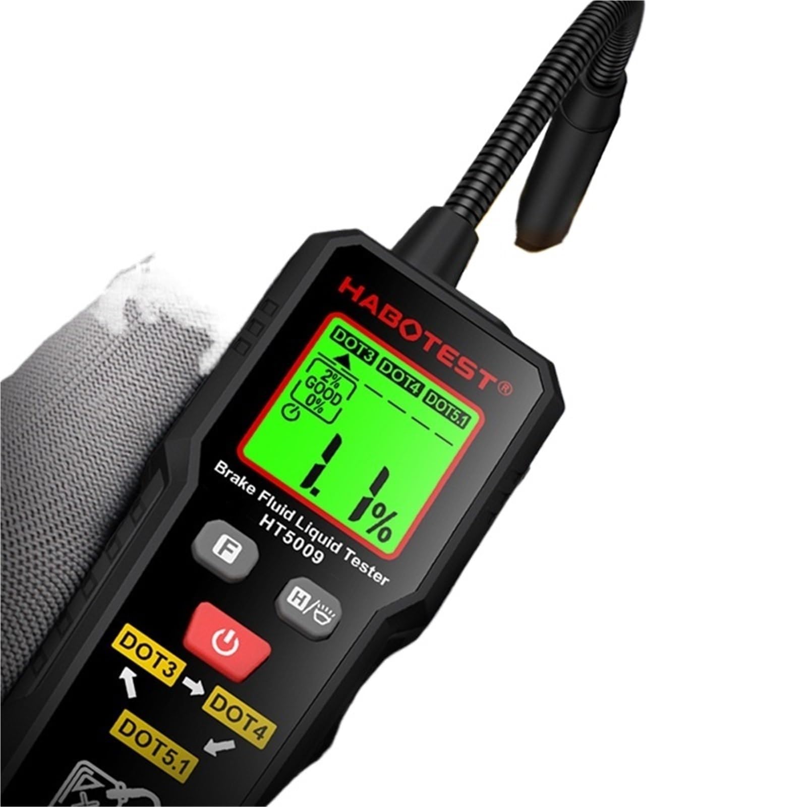 HT5009 Digitale Tester Olio Freni Auto Auto Olio Freni Rilevatore di umidità DOT3 DOT4 DOT5.1 Display LCD Retroilluminato Tester Liquido Freni
