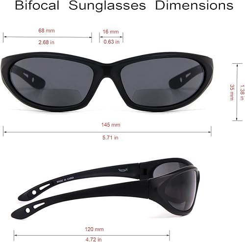 Miniatura 3 de 3 pares de lentes de sol de lectura bifocales para hombres y mujeres, gafas de sol cuadradas deportivas vintage con tramposos integrados
