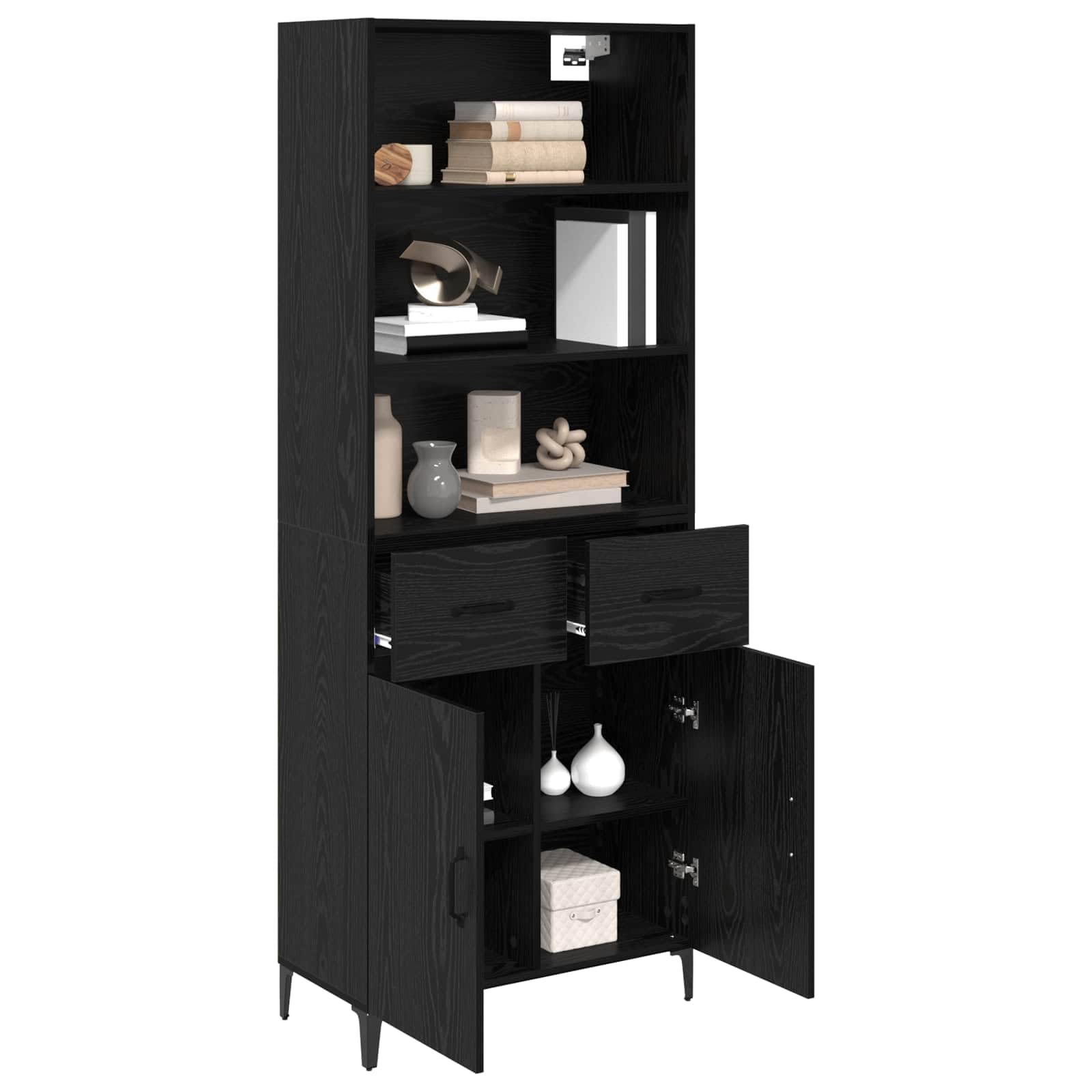 Buffet avec fixation murale en bois d'aspect bois recyclé - Armoire d'appoint pratique avec espace de rangement, buffet et armoire murale aspect bois vieilli en matériau à base de bois