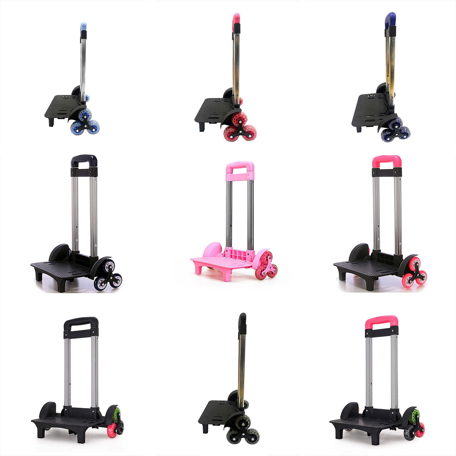 Carro de mochila con ruedas para equipaje con 6 ruedas, carrito plegable y multifuncional para mochila escolar, bolsa para mascotas