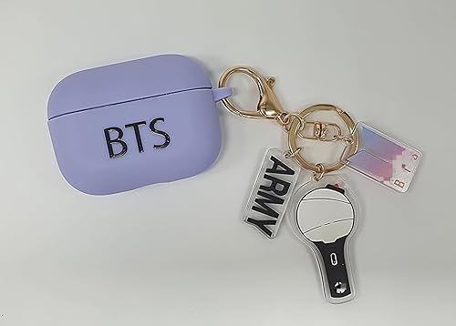Miniatura 3 de Funda para Airpods Pro con llavero Kpop Bangtan Boys Army Bomb, funda protectora de silicona premium para BT-S compatible con Apple Airpods Pro