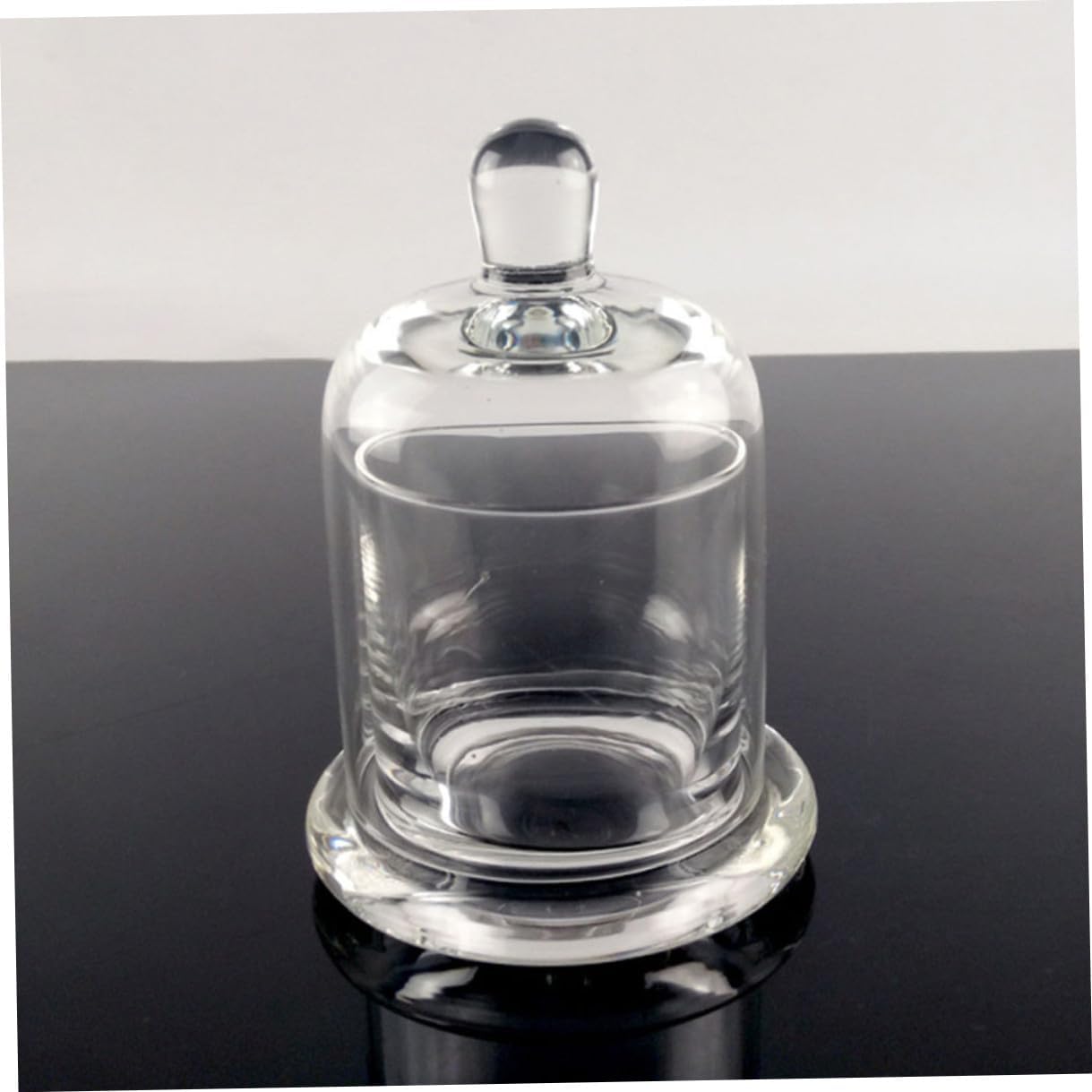 Glass Bell Jar Candle Holders 2pcs Set, Hand-Blown Glass Cup Candlesticks for Wedding, Party, and Home Decor, Decorative Festival Candle Jar Ornament