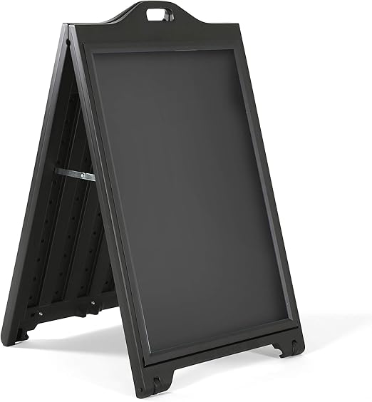 Azar Displays 300244-BLK Black Double-Sided Sidewalk A-Frame Sign w/Protective Lens 24" x 36 - Black