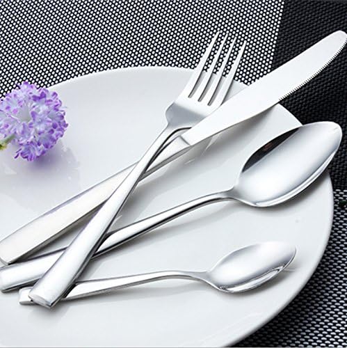 Cutlery, Home Use Stainless Steel Western Tableware, 4-Piece Dinnerware Set knife fork spoon teaspoon by Alytimes