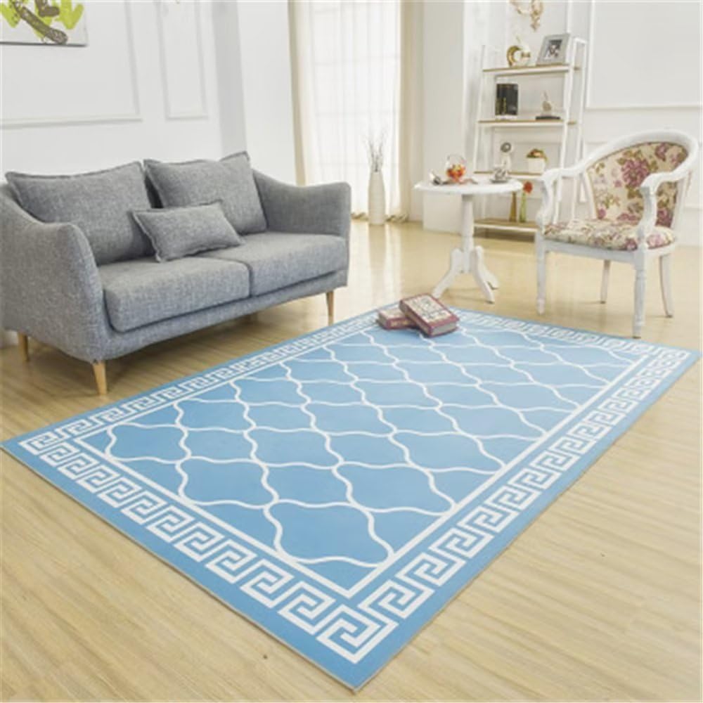 Tapis balcon extérieur bleu lavable 180x250 fini les sols froids et glissants