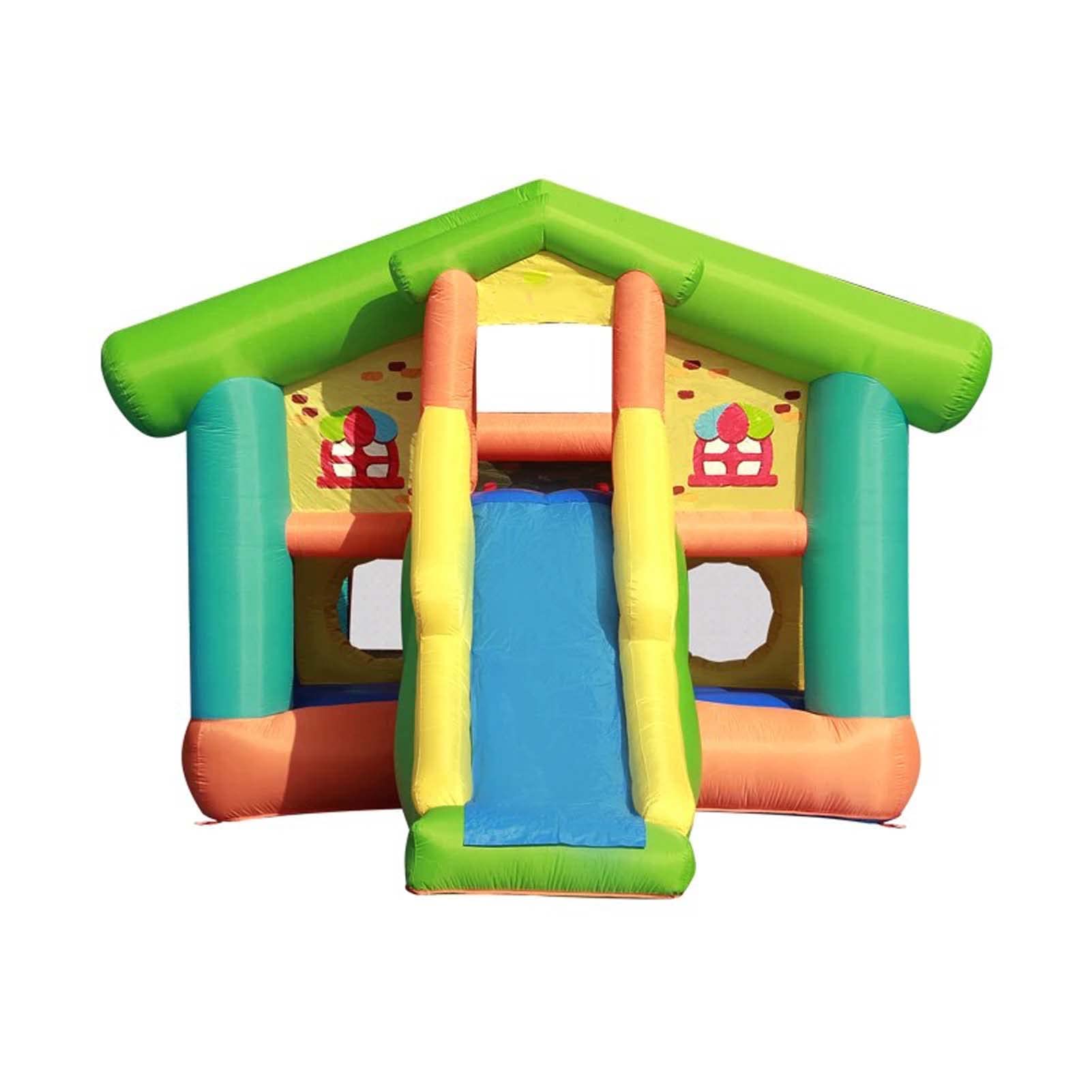 ROLTINDecorsure Inflatable Trampoline Air Bounce House with Blower, Inflatable Slide and Pool Inflated Bouncing Castle Jumper Playground