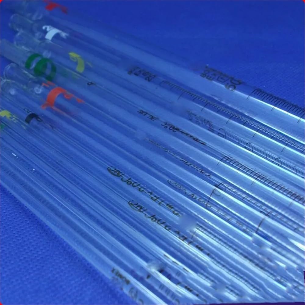 Cristalería de Laboratorio Lote de 10 pipetas graduadas de 2 ml con resolución de vidrio de 0,02 ml y codificación Gand.