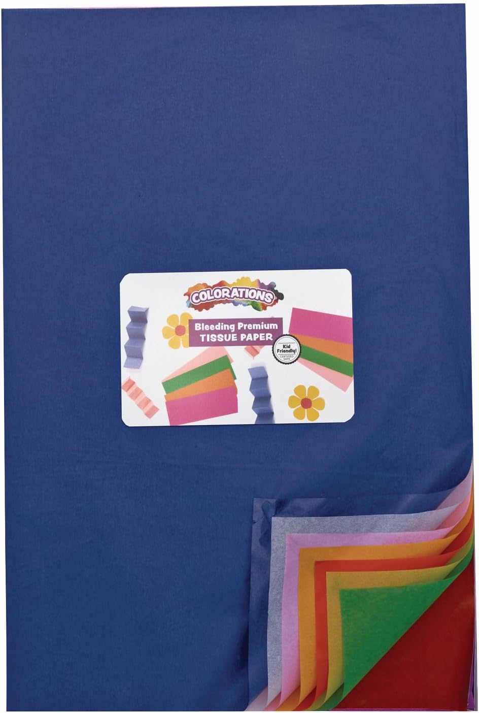 Bleeding Art Tissue, 50 Sheets, 12 inches x 18 inches, 20 Assorted Colors, Watercolor, Collage, Arts & Crafts, Mess-free Paint Alternative, Model:BBREGTIS