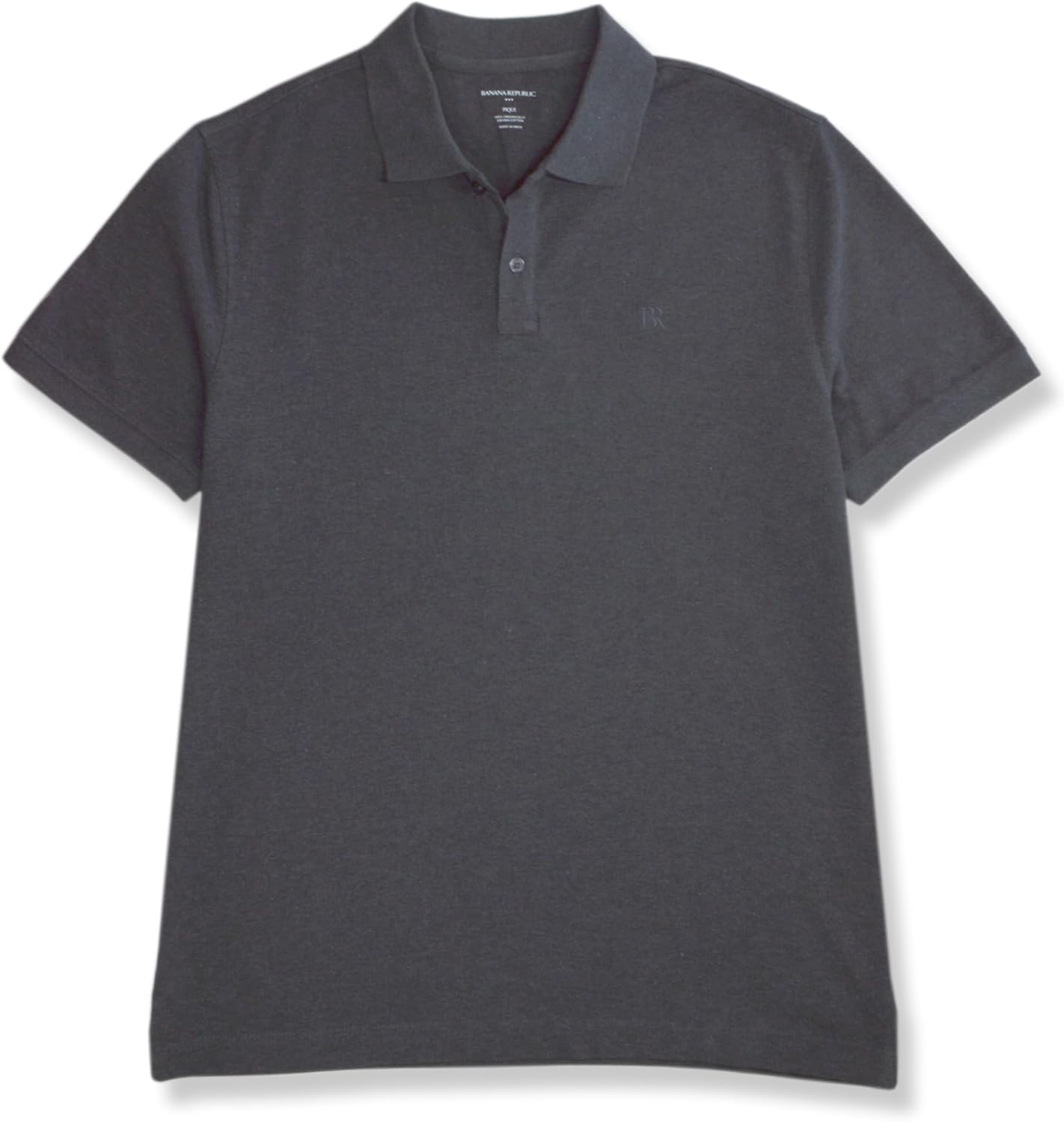 Banana Republic Mens 803392 Regular Fit Pique Mesh Organic Cotton Monogram Polo Shirt - Image 2