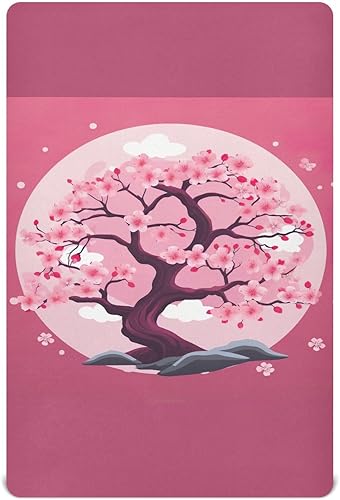 Fitted Crib Sheets Tree Cherry Blossoms Baby Crib Sheets for Boy & Girl Toddler Mattress Sheets 21216011