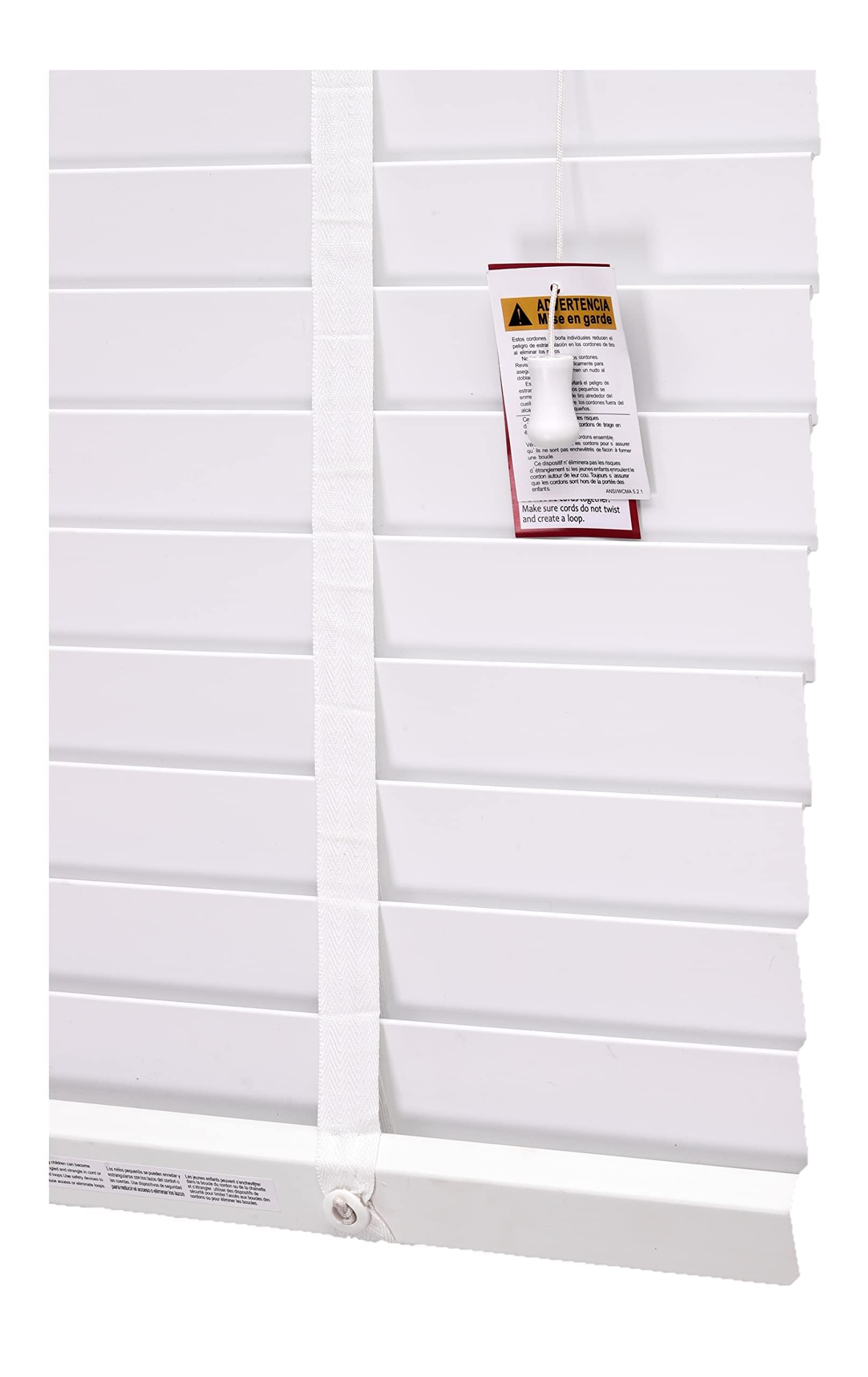 Funky Gadgets Faux Wood Blinds Window Venetian Blinds with Strings and THE OTHER with TAPE Window Blinds Smooth 50mm Slats TRIMMABLE Easy Fit Home Office (White With Tape, 210cm width x 150cm drop) — image 1