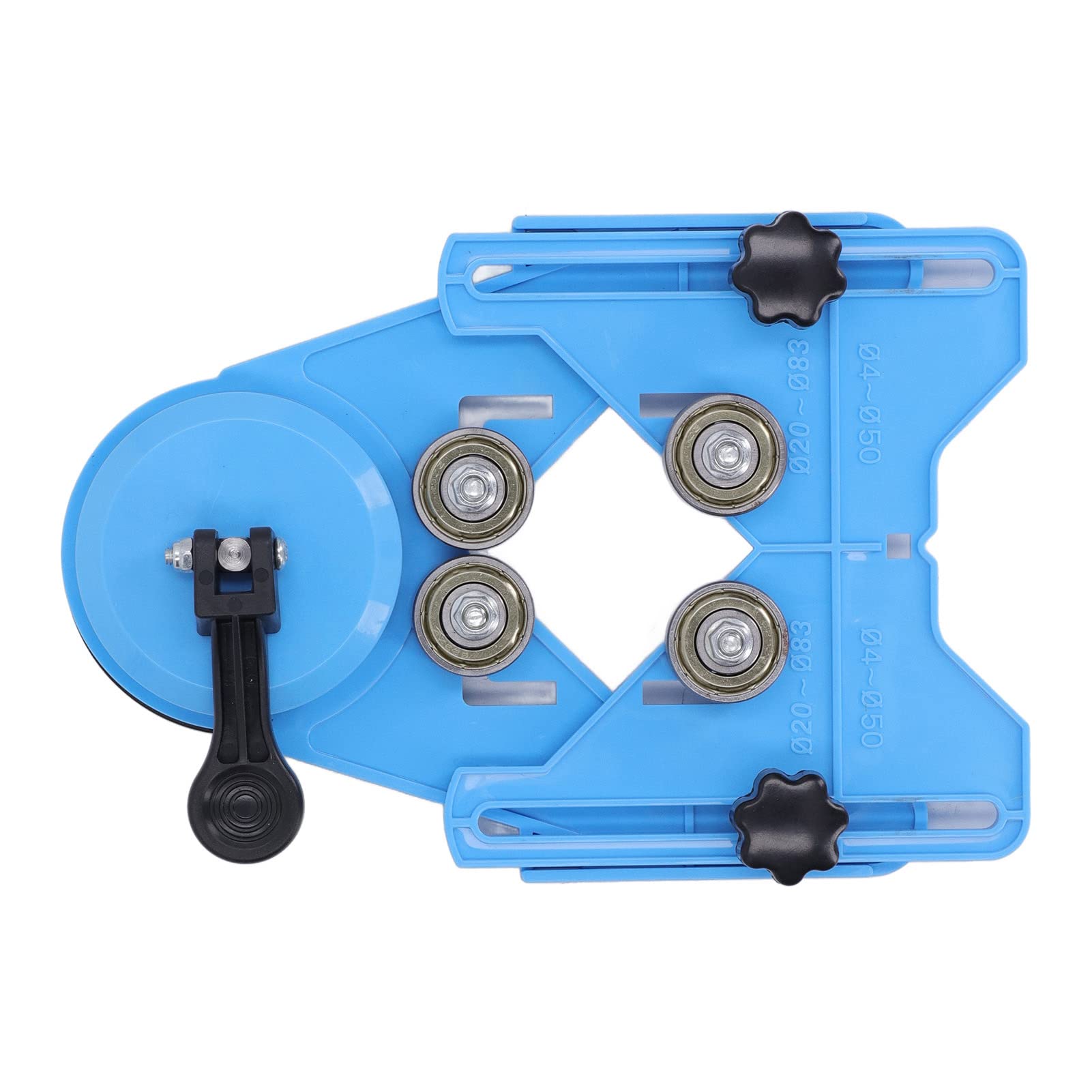 Gabarit de Guidage de Scie Cloche, Positionneur de Guide de Perçage de Trou de Carrelage électrique Fixe Bleu Boîtier en ABS avec Roulement en Acier Stable avec Ventouses pour la Décoration