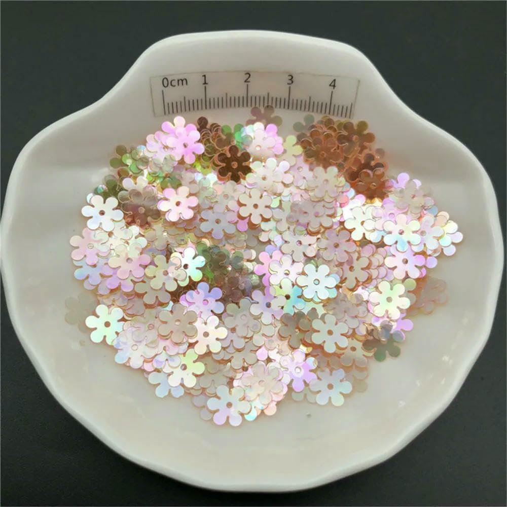 Lentejuelas sueltas planas con forma de flor, 30 g, 9 mm, para coser, zapatos, sombreros, manualidades infantiles, accesorios (rojo, 150 g)