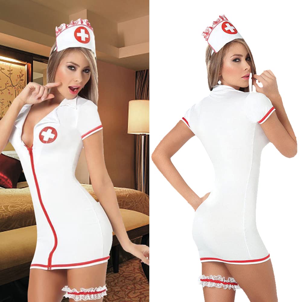 Damski seksowny kostium pielęgniarki zestaw Copsplay mundur strój, bielizna pielęgniarka seksowny kostium sypialnia miesiąc miodowy cosplay odzież pielęgniarki, rozmiar, biały