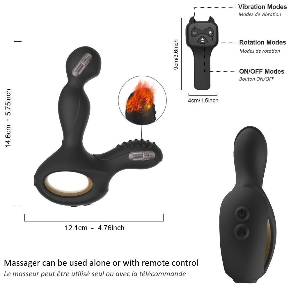 GOLIATE NyX Pro2 Massaggiatore Prostatico telecomandato Vibrante per Uomo - Vibromassaggiatore sex toys Maschile Stimolatore della Prostata, Punto P, Piacere Anale, Perineo: 10 Modi, Ricaricabile